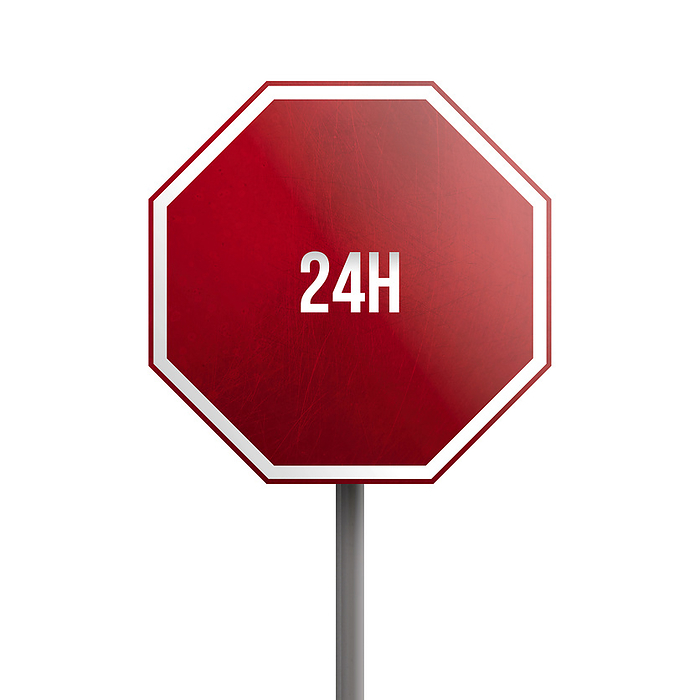 24h   red sign isolated on white background 24h   red sign isolated on white background, by Zoonar Markus Beck