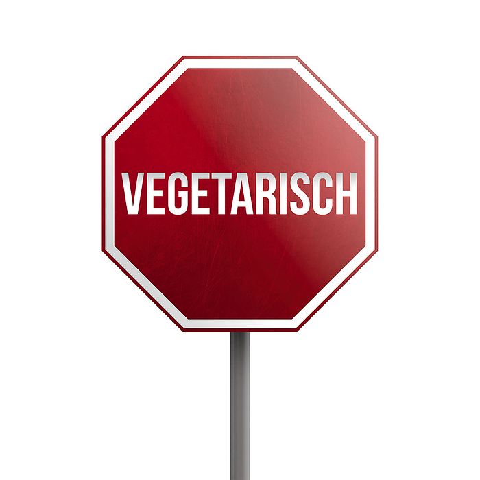 Vegetarisch   red sign isolated on white background Vegetarisch   red sign isolated on white background, by Zoonar Markus Beck