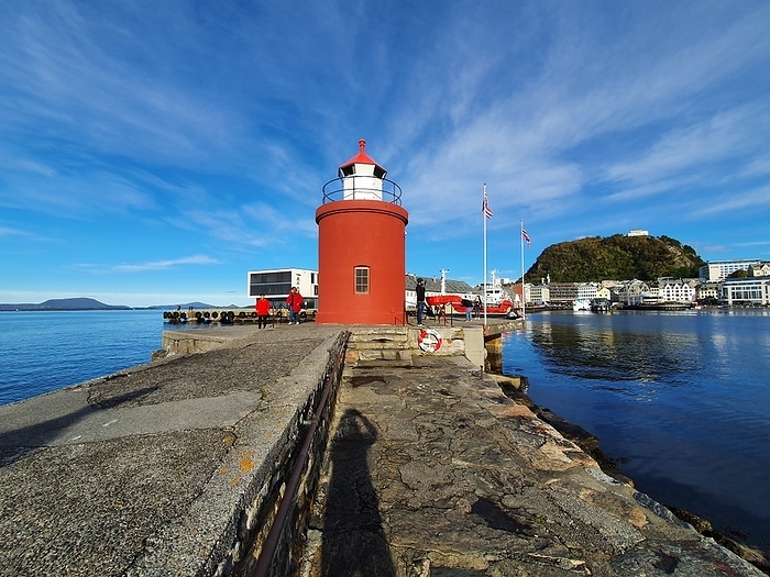 Lighthouse at the Port of Alesund, Norway wide angle shot Lighthouse at the Port of Alesund, Norway wide angle shot, by Zoonar Markus Beck