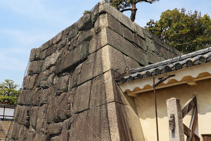 Large stone wall remaining at Nijo Castle, Kyoto