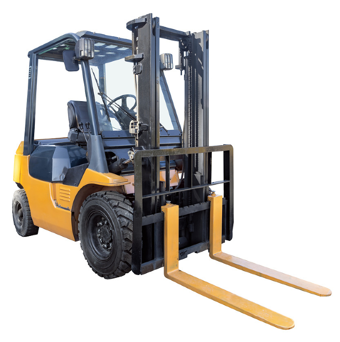 Clipped image of a yellow forklift truck