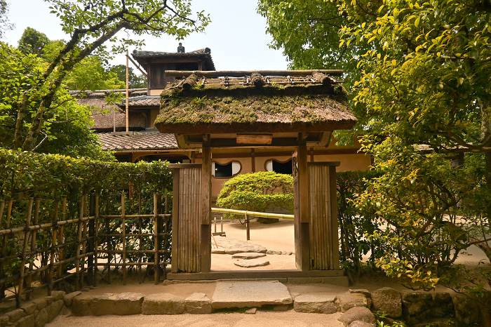 The central gate of Shisendo Jozan-ji Temple, Ichijyo-ji Temple, Kyoto, in the fresh green