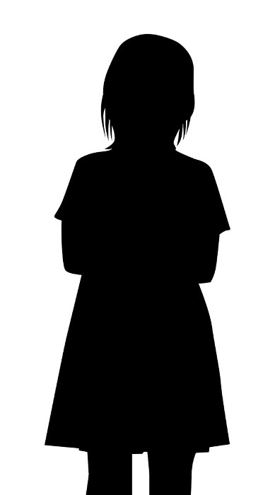 Silhouette of a girl looking anxious