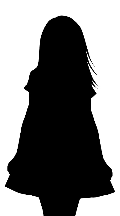 Silhouette of a girl with long hair