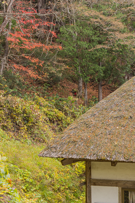 Thatch-roofed house in Ouchi-juku, Oaza-Ouchi, Shimogo-machi, Minamiaizu-gun, Fukushima, Japan