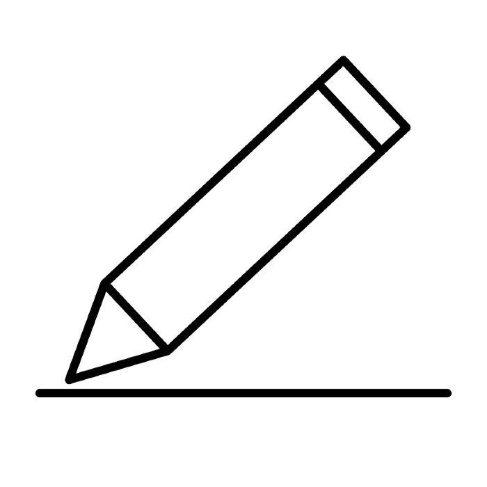 Simple pencil and line icon. Vector.