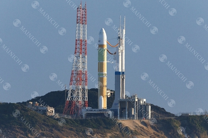 Launch of H3 Launch Vehicle No. 2 Successful separation of satellite H3 Launch Vehicle No. 2 awaits launch at the Tanegashima Space Center in Minami Tanegi cho, Kagoshima Prefecture at 7:34 a.m. on February 17, 2024  photo by Kota Yoshida .