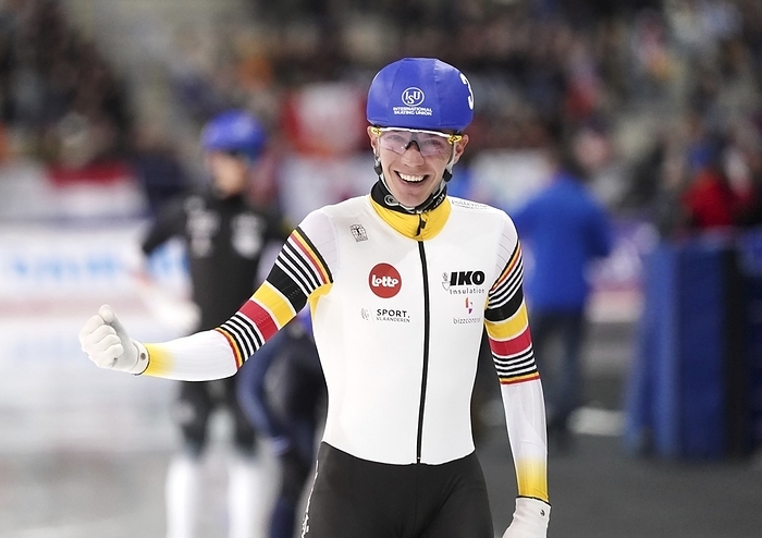 ISU Single Distance Championships Calgary   Bart Swings  BEL   is gold medallist Team Mass Start Men during ISU Single Distance Championships on February 17, 2024 at the Olympic Oval in Calgary, Canada Photo by SCS Soenar Chamid AFLO  HOLLAND OUT 