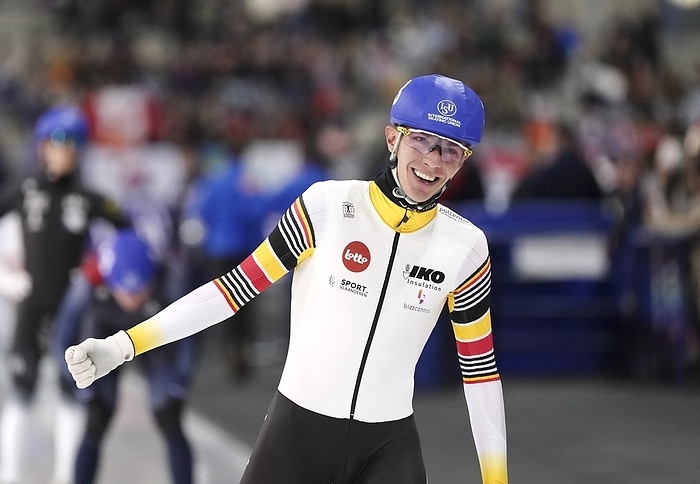 ISU Single Distance Championships Calgary   Bart Swings  BEL   is gold medallist Team Mass Start Men during ISU Single Distance Championships on February 17, 2024 at the Olympic Oval in Calgary, Canada Photo by SCS Soenar Chamid AFLO  HOLLAND OUT 