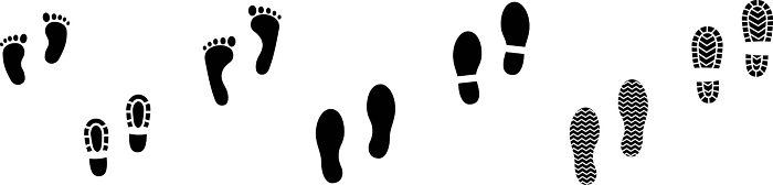 Human footprint mark set