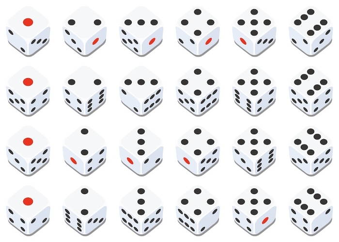 Simple dice vector illustration set