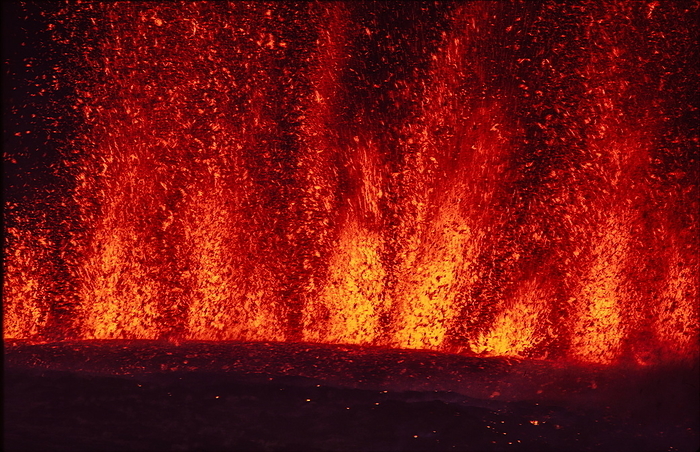 Lava fountain  1 . Mt. Mihara, Oshima cho, Tokyo, from the photo collection  Amechi  Heaven and Earth 