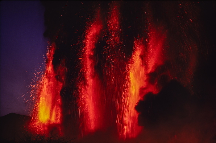 Lava fountain  2 . Mt. Mihara, Oshima cho, Tokyo, from the photo collection  Amechi  Heaven and Earth 