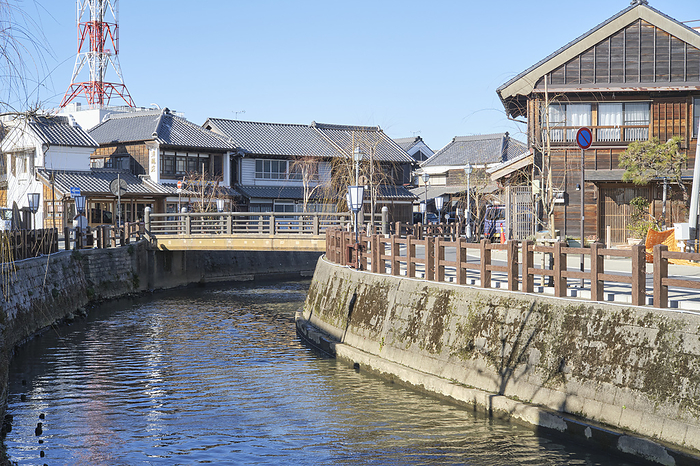 Sawara, a view along the Ono River, photographed in 2024 February 2024 Katori City, Chiba Prefecture