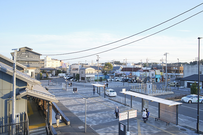 View in front of Sawara Station on the JR Narita Line, taken in 2024. February 2024 Katori City, Chiba Prefecture