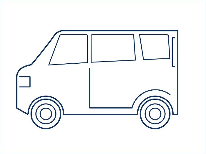 one-box simple deformed cute car icon, illustration, pictogram