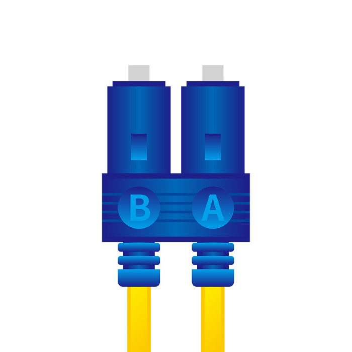 Simple illustration_Blue fiber optic cable/SC cable