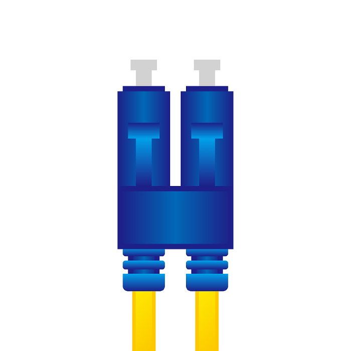 Simple illustration_Blue fiber optic cable/LC cable