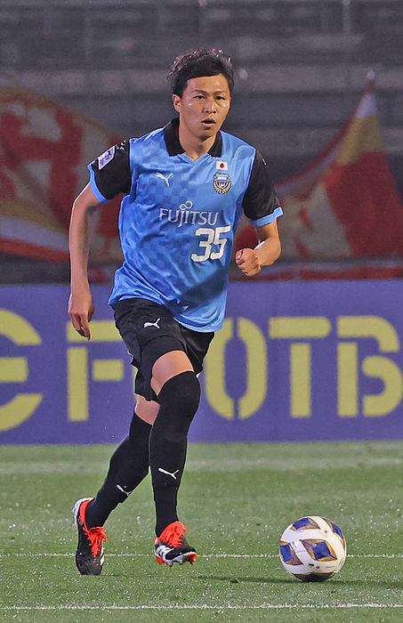 2023 24 AFC Champions League East Regional Final, Round 1, Round 2  ACL Kawasaki F Shandong  Yuichi Maruyama of Kawasaki F takes part in the match in the second half  Photo by Kentaro Nishiumi February 20, 2024 Photo date 20240220