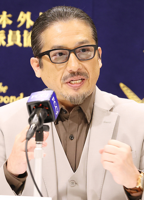 Japanese actor attends a press conference for samurai drama  Shogun  February 20, 2024, Tokyo, Japan   Japanese actor Hiroyuki Sanada speaks for his latest online historical drama  Shogun  at the Foreign Correspondents  Club of Japan in Tokyo on Tuesday, February 20, 2024. Shogun, a 10 part samurai drama will be streaming service by Disney plus on February 27.     photo by Yoshio Tsunoda AFLO 
