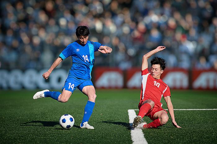Competing Japanese soccer players