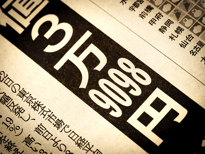 News headlines reporting the closing price of the Nikkei Stock Average 