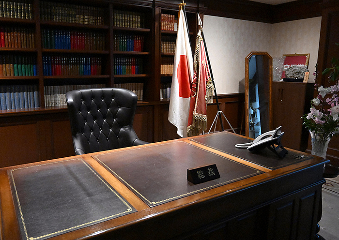 LDP Office of the President Desk in the LDP president s office at the party s headquarters in Chiyoda ku, Tokyo, Japan, at 10:03 a.m. on February 22, 2024  photo by Mikiharu Takeuchi 