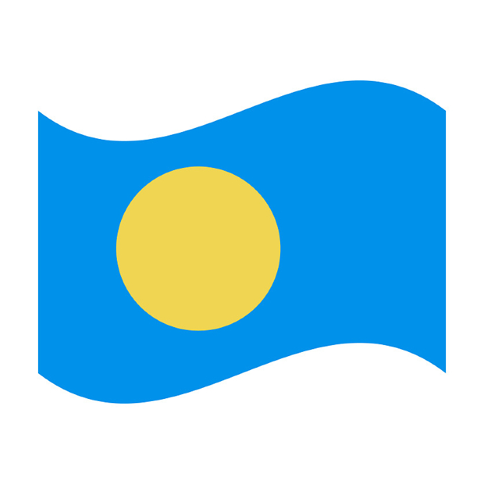 Fluttering Palau flag icon. Vector.