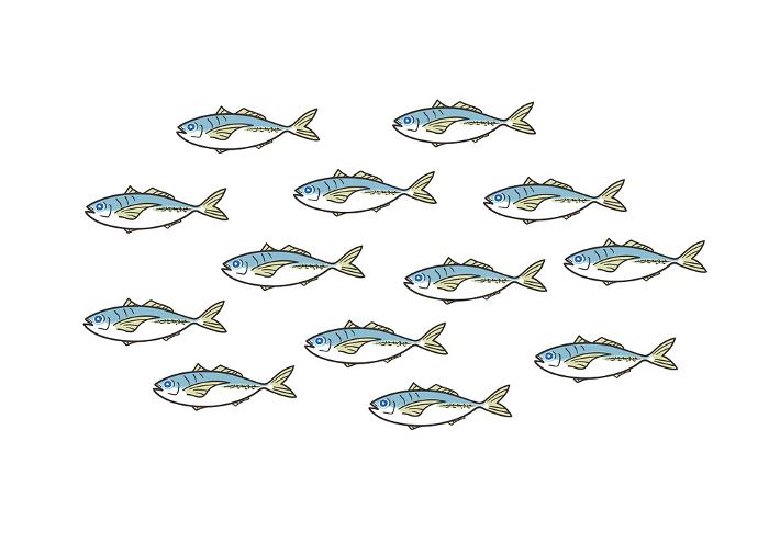clip art of a lot of fish aji swimming