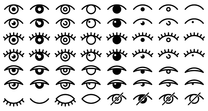 Vector illustration set of simple eye mark
