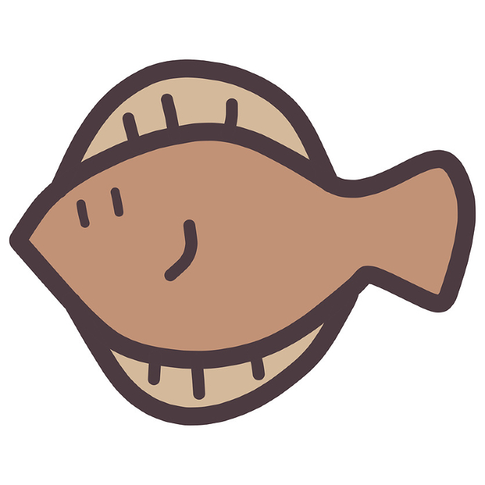 Clip art of fish like a flounder simply deformed.