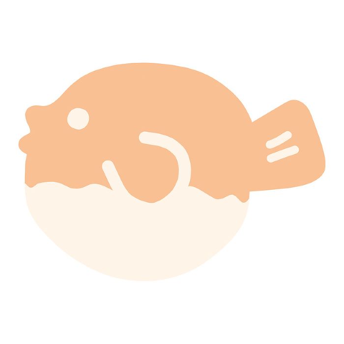 Clip art of cute puffer fish simply deformed.