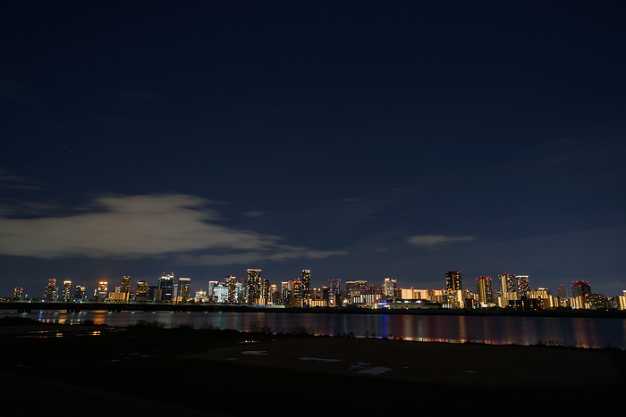 Umeda, Osaka City, night view of buildings