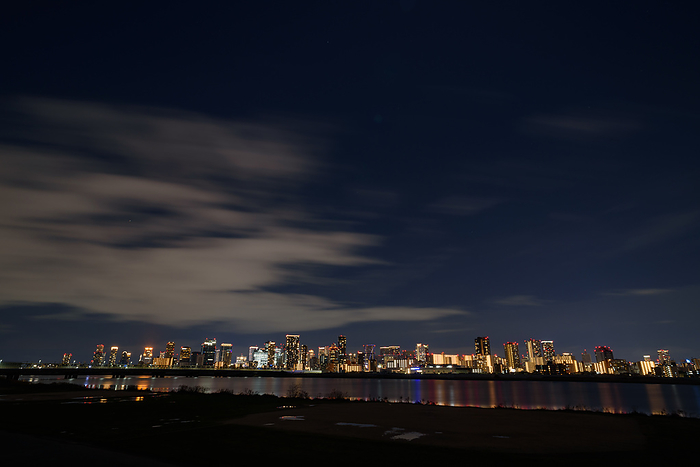 Umeda, Osaka City, night view of buildings