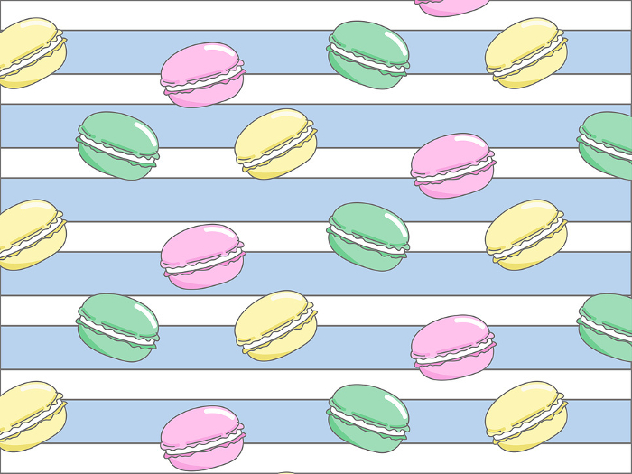 Seamless pattern of cute macaroons with bordered background