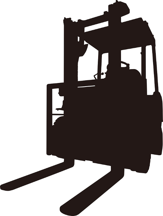 Forklift silhouette viewed from an angle