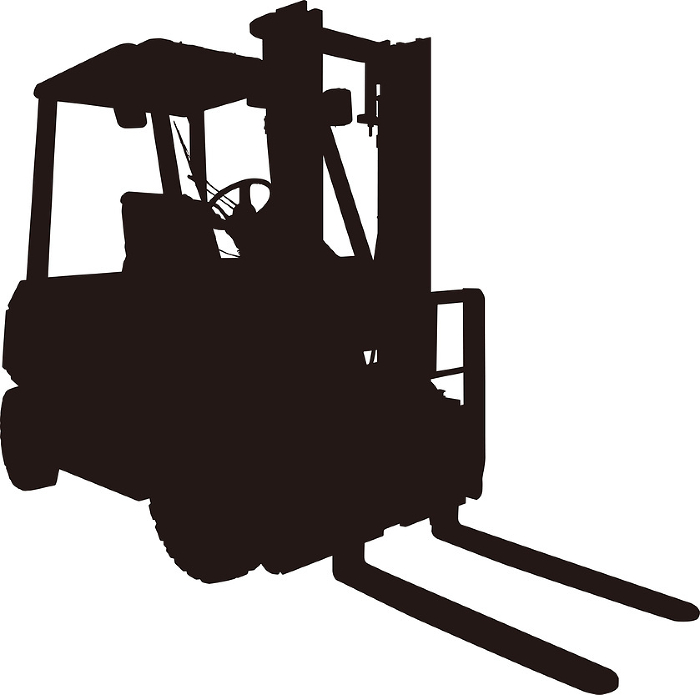 Forklift silhouette viewed from an angle