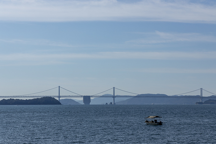 Seto-ohashi Bridge and Fishing Boat, Kagawa