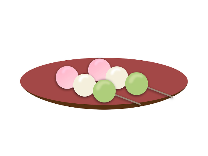 Tri-colored hanami dumplings