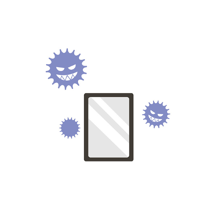 mobile terminal infected with computer virus Simple Image Clipart
