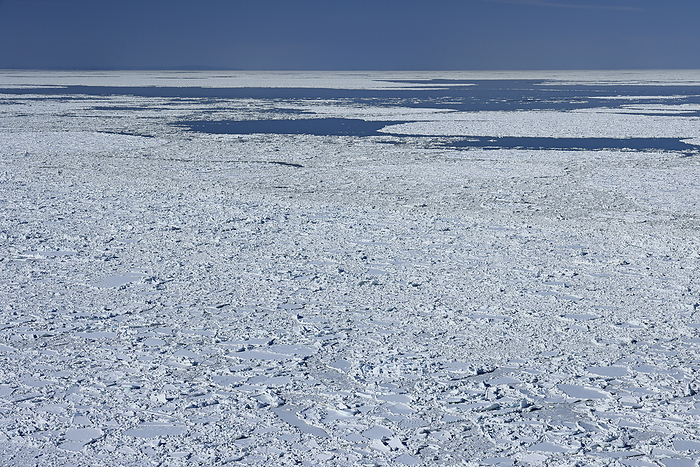 Drift ice in the Sea of Okhotsk from Cape Puyuni, Hokkaido
