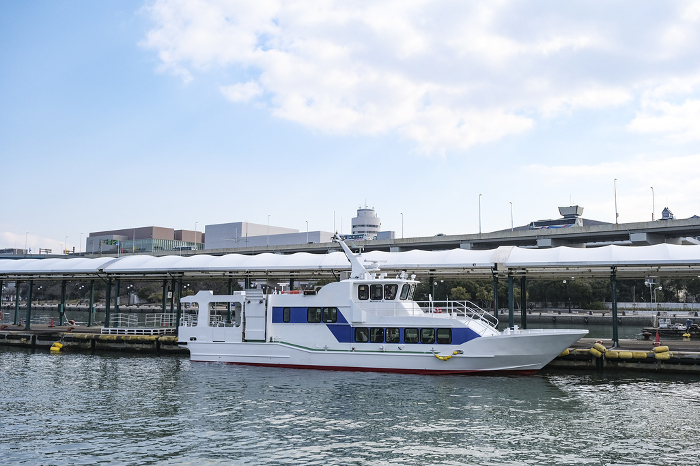 Small passenger boat connecting Hakata Pier and remote islands