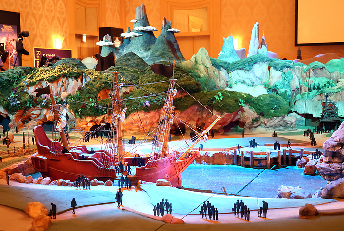 Tokyo Disney Resort announce overview of the new area  Fantasy Springs  February 27, 2024, Urayasu, Japan   Tokyo Disney Resort displays a scale model of the DisneySea s new area  Fantasy Springs  in Urayasu, suburban Tokyo on Tuesday, February 27, 2024, 100 days before of the opening of the new facilities. The Fantasy Springs has three attractions of Frozen Kingdom, Rapunzel s Forest, Peter Pan s Never Land and a luxury hotel Fantasy Springs Hotel.     photo by Yoshio Tsunoda AFLO 