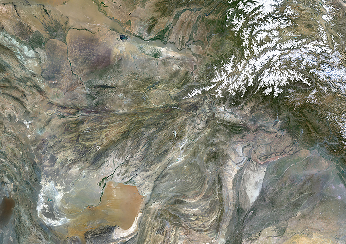 Afghanistan, satellite image Colour satellite image of Afghanistan and neighbouring countries., by PLANETOBSERVER SCIENCE PHOTO LIBRARY