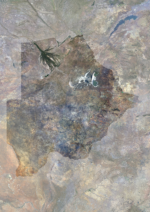 Botswana, satellite image Colour satellite image of Botswana., by PLANETOBSERVER SCIENCE PHOTO LIBRARY