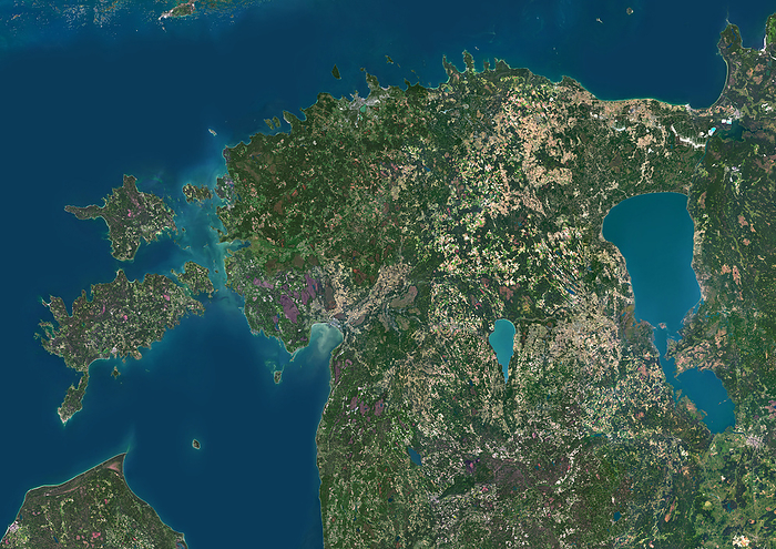 Estonia, satellite image Colour satellite image of Estonia and neighbouring countries., by PLANETOBSERVER SCIENCE PHOTO LIBRARY