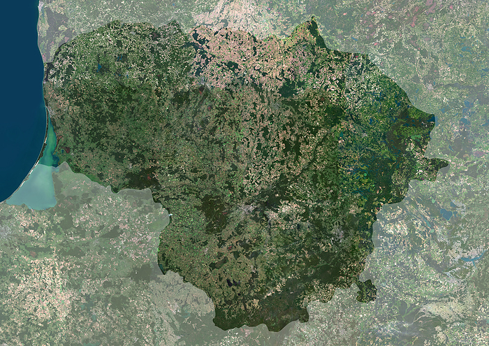Lithuania, satellite image Colour satellite image of Lithuania., by PLANETOBSERVER SCIENCE PHOTO LIBRARY