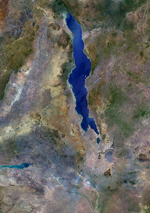 Malawi and Lake Malawi, satellite image Colour satellite image of Malawi and neighbouring countries., by PLANETOBSERVER SCIENCE PHOTO LIBRARY