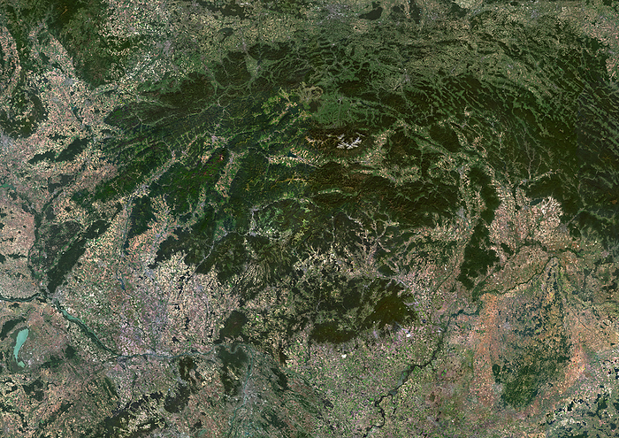 Slovakia, satellite image Colour satellite image of Slovakia and neighbouring countries., by PLANETOBSERVER SCIENCE PHOTO LIBRARY