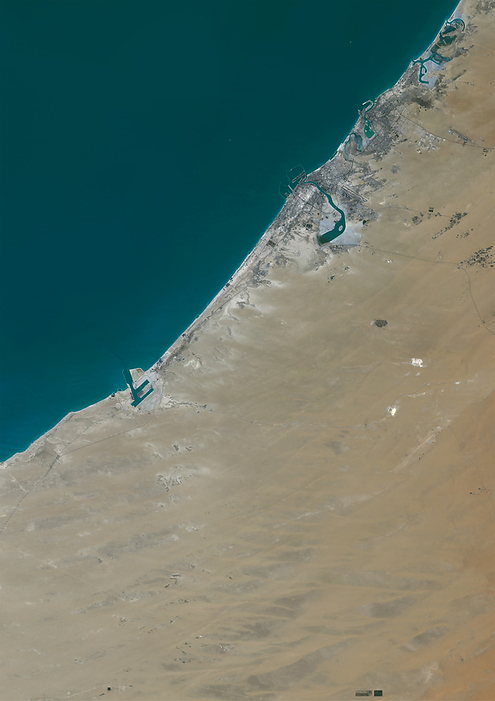 Dubai in 1984, satellite image Colour satellite image of Dubai in 1984., by PLANETOBSERVER SCIENCE PHOTO LIBRARY